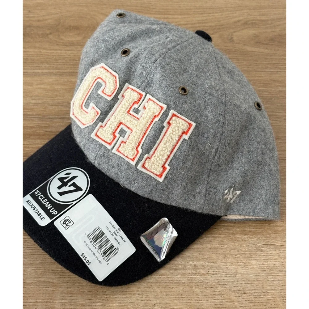 NWT Stoney Clover Lane x 47 Chicago Bears Clean Up Hat -OSFM - Gray/Navy Blue